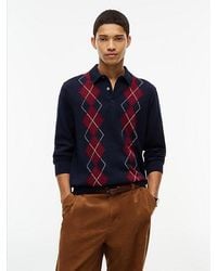 Tommy Hilfiger - Flag Embroidery Argyle Polo Jumper - Lyst