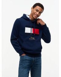 Tommy Hilfiger - Flag Embroidery Logo Fleece Hoody - Lyst