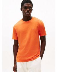 Tommy Hilfiger - T-Shirt Met Ronde Hals En Geborduurde Vlag - Lyst