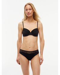 Tommy Hilfiger - Lace Trim Microfibre Briefs - Lyst