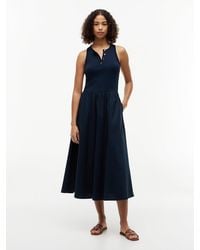 Tommy Hilfiger - Tone Button Sleeveless Maxi Dress - Lyst