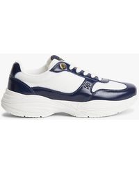 Tommy Hilfiger - Th Monogram Mixed Texture Leather Trainers - Lyst