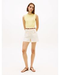 Tommy Hilfiger - Crest Embossed Gold-tone Button Shorts - Lyst