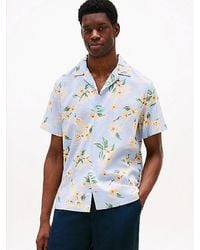 Tommy Hilfiger - Regular Overhemd Met Korte Mouwen En Bloemen - Lyst