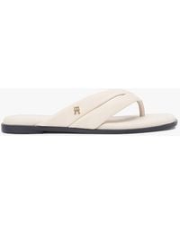 Tommy Hilfiger - Leather Toe Post Flat Sandals - Lyst