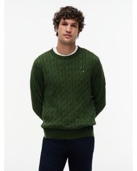 Tommy Hilfiger - Cotton Cable Crew Neck Sweater - Lyst