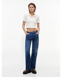Tommy Hilfiger - Whiskered Low Rise Straight Leg Jeans - Lyst