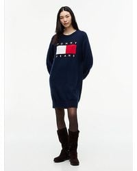 Tommy Hilfiger - Oversized Mini Jumper Dress With Wool - Lyst
