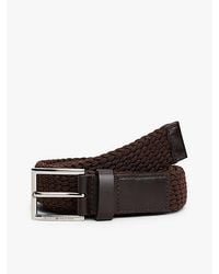 Tommy Hilfiger - Woven Leather Webbing Square Buckle Belt - Lyst