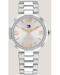 Tommy Hilfiger - Stainless Steel Silver Dial Bracelet Watch - Lyst
