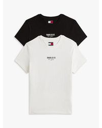 Tommy Hilfiger - Set Van 2 Slim Fit T-Shirts Met Logo - Lyst