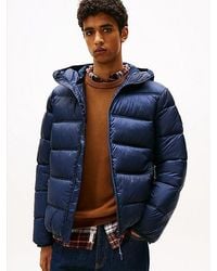 Tommy Hilfiger - Puffer-Jacke Mit Logo Auf Kapuze - Lyst