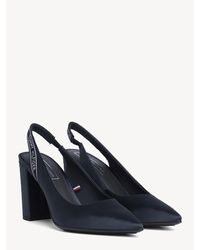 Tommy Hilfiger Satijnen Pump Met Spitse Neus - Blauw