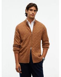Tommy Hilfiger - Lambswool Zip Thru Cable Knit Jumper - Lyst