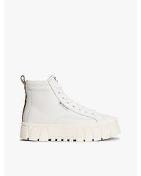 Tommy Hilfiger - Hoge Platformsneaker Met Profielzool En Leer - Lyst