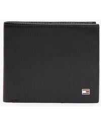 Tommy Hilfiger - Hilfiger Flag Ribbed Leather Flap Wallet - Lyst