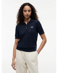 Tommy Hilfiger - Pointelle Flag Short Sleeve Polo Jumper - Lyst