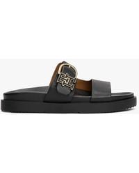 Tommy Hilfiger - Leather Th Monogram Cleat Sandals - Lyst