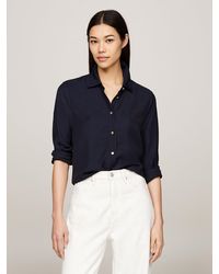 Tommy Hilfiger - Gold-tone Button Relaxed Fit Shirt - Lyst