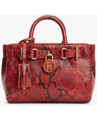 Tommy Hilfiger - The American Icon Snake Print Leather Tote Bag - Lyst