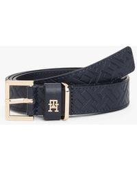 Tommy Hilfiger - Ceinture En Cuir À Logo Gaufré - Lyst
