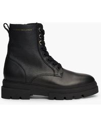 Tommy Hilfiger - Leather Cleat Lace-up Mid Boots - Lyst