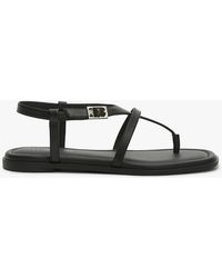 Tommy Hilfiger - Leather Strap Toe Post Sandals - Lyst