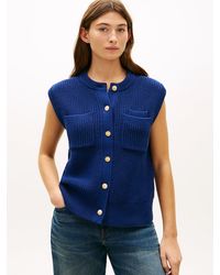 Tommy Hilfiger - Tone Button Rib-Knit Vest - Lyst