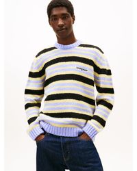 Tommy Hilfiger - Logo Embroidery Stripe Jumper With Alpaca - Lyst