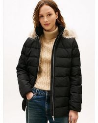 Tommy Hilfiger - Faux Fur Hood Down Puffer Jacket - Lyst