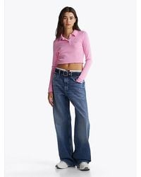 Tommy Hilfiger - Mia Medium Rise Relaxed Straight Jeans Met Glitter - Lyst