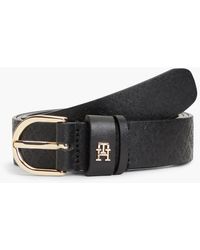 Tommy Hilfiger - Th Monogram Debossed Leather Belt - Lyst