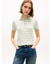 Tommy Hilfiger - Short Sleeve Polo Jumper With Silk - Lyst