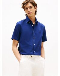 Tommy Hilfiger - Regular Fit Oxford Overhemd Met Korte Mouwen - Lyst