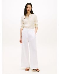 Tommy Hilfiger - Relaxed Wide Leg Pure Linen Trousers - Lyst
