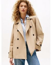 Tommy Hilfiger - Waterafstotende Korte Trenchcoat - Lyst