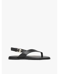 Tommy Hilfiger - Leren Colour-Blocked Sandaal Met Vierkante Neus - Lyst
