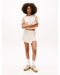 Tommy Hilfiger - Side Tie Linen Blend Skort - Lyst