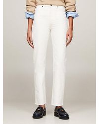 Tommy Hilfiger - Classics Witte High Rise Fitted Straight Jeans - Lyst