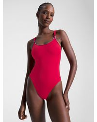 Tommy Hilfiger - Global Stripe Double Strap One-piece Swimsuit - Lyst