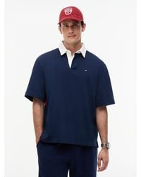 Tommy Hilfiger - Colour-blocked Back Logo Relaxed Polo Shirt - Lyst