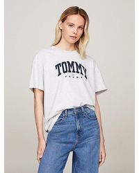 Tommy Hilfiger - Camiseta oversize con logo universitario - Lyst
