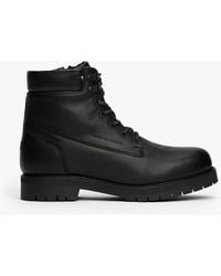 Tommy Hilfiger - Bottes En Cuir À Lacets Et Semelle Crantée - Lyst