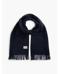 Tommy Hilfiger - Pure Wool Logo Fringe Scarf - Lyst