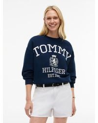 Tommy Hilfiger - Crest Logo Drawstring Hem Relaxed Sweatshirt - Lyst