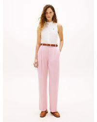 Tommy Hilfiger - Timeless Pleated Relaxed Straight Leg Trousers - Lyst
