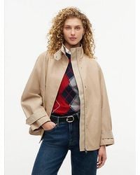Tommy Hilfiger - Flag Jacquard Twill Relaxed Cape Coat - Lyst