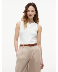 Tommy Hilfiger - Tone Button Sleeveless Henley Top - Lyst