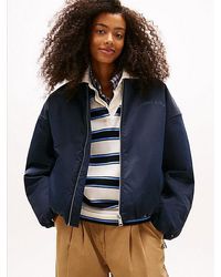 Tommy Hilfiger - Back Logo Embroidery Bomber Jacket - Lyst