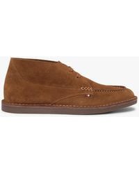 Tommy Hilfiger - Suede Topstitch Lace-Up Chukka Boots - Lyst